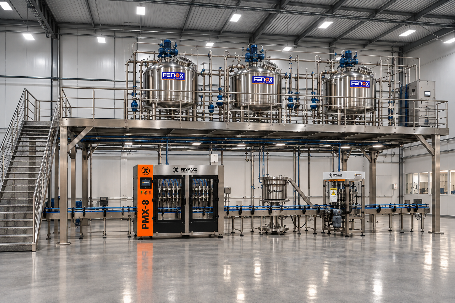 Linha integrada PRYMAXX e FENOX: envase, mistura e processos em uma única solução industrial